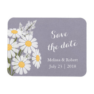 Magnet Flexible Mariage Élégant Fleurs Sauvages de Save the Date