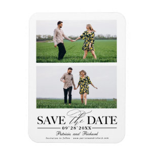 Magnet Flexible Mariage élégant, Sauvegarder la date 2 Collage de 