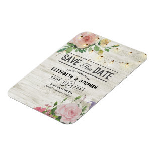 Magnet Flexible Mariage Enregistrer La Date Fleurs De Bois Fleurs