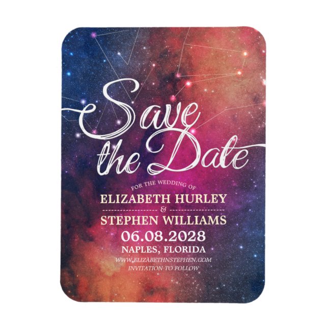 Magnet Flexible Mariage Enregistrer La Date Galaxy Nebula Constell (Vertical)
