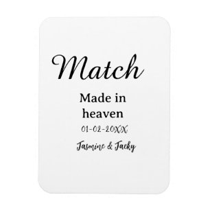 Magnet Flexible Mariage fait au ciel ajouter nom date simple calli
