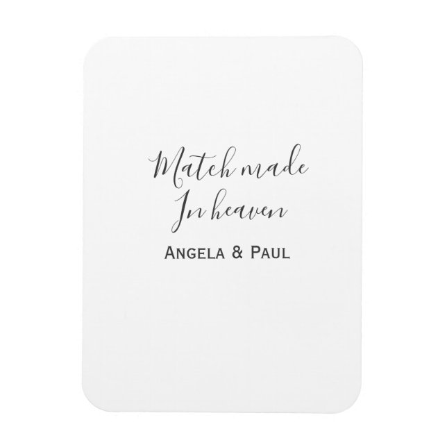Magnet Flexible Mariage fait au ciel nom couple mariage simple  (Vertical)