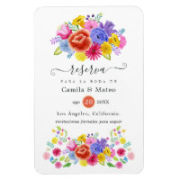 Mariage Fiesta Floral Espagnol Enregistrer la date