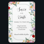 Magnet Flexible Mariage fleur sauvage Enregistrer la date<br><div class="desc">Faites une impression durable avec la collection de Mariages Fleurs sauvages Abigail Save the Date Magnet, une façon pratique et magnifique d'annoncer votre jour de mariage. Doté d'illustrations fleurs sauvages éclatantes de la collection Abigail Mariage, cet aimant est un délicieux souvenir que les clients peuvent afficher sur leur réfrigérateur comme...</div>