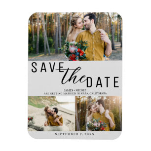 Magnet Flexible Mariage Light Grey Enregistrer la date 3 Photos