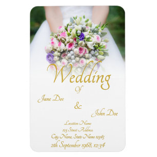 Magnet Flexible Mariage - mariée avec bouquet mariage coloré