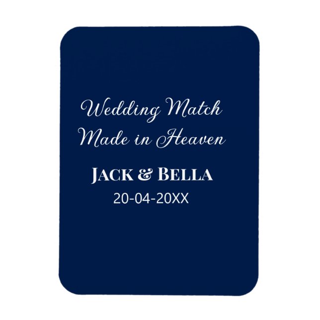 Magnet Flexible Mariage Match fait au ciel mariage faveurs bleu (Vertical)