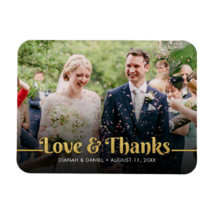 Magnet Flexible Mariage Merci Gold Love Et Merci Photo