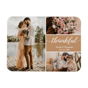 Magnet Flexible Mariage Merci Photo Collage Brown
