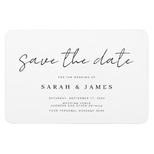 Magnet Flexible Mariage minimaliste moderne Enregistrer la date In