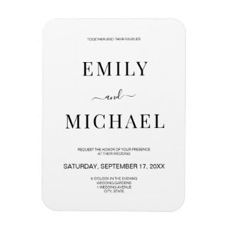 Magnet Flexible Mariage minimaliste moderne noir et blanc Invitati