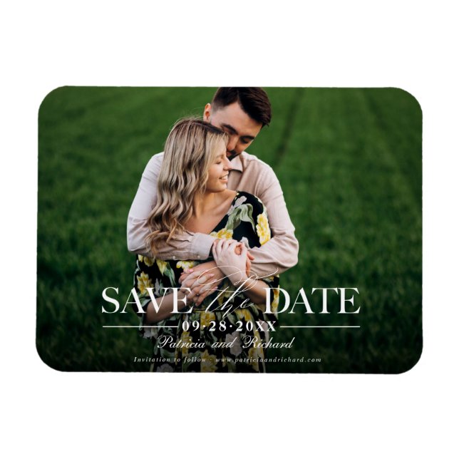 Magnet Flexible Mariage Moderne Et Design Enregistrer La Date Phot (Horizontal)