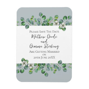 Magnet Flexible ~Mariage Moderne Eucalyptus Enregistrer La Date