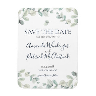 Magnet Flexible Mariage moderne Eucalyptus Enregistrer la date Mag