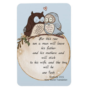 Magnet Flexible Mariage moderne Funny Couple Owls inspiré par la B