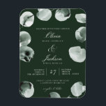 Magnet Flexible Mariage Moderne Intemporel à Vert Eucalyptus Attén<br><div class="desc">Carton d'Invitation de Mariage Moderne Écrit avec Feuillage et Eucalyptus Raffiné à l'Aquarelle Atténuée - Sombre</div>