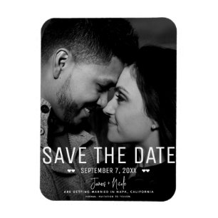 Magnet Flexible Mariage Moderne Minimaliste Photo Save the Date
