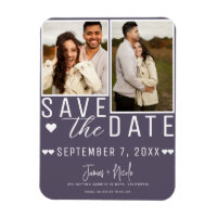 Mariage Moderne Save the Date 2 Photo Dusty Purple
