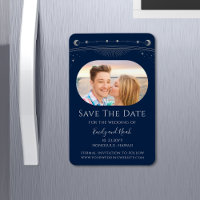 Mariage mystique Bleu Argent Sun Moon Stars