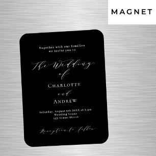 Magnet Flexible Mariage noir blanc formel moderne invitation