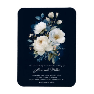 Magnet Flexible Mariage Peony bleu et blanc