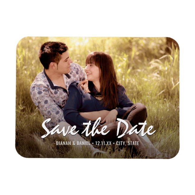 Magnet Flexible Mariage Personnalisé Enregistrer La Date Photo Fri (Horizontal)