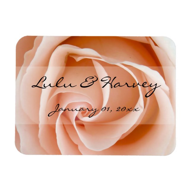 Magnet Flexible Mariage personnel Soft Orange Rose (Horizontal)