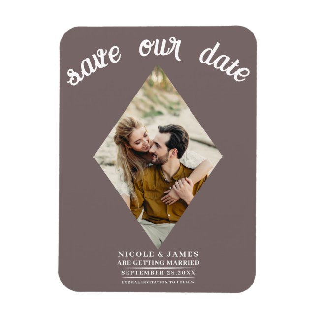 Magnet Flexible Mariage photo de champignons Sauvez la date (Vertical)
