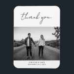 Magnet Flexible Mariage photo de script manuscrit moderne Merci<br><div class="desc">Script manuscrit moderne personnalisé Mariage de photo magnétique,  texte entièrement personnalisable et modèle photo - pourrait aussi être utilisé comme enregistrer l'invitation de date ou faire-part fiançailles.</div>