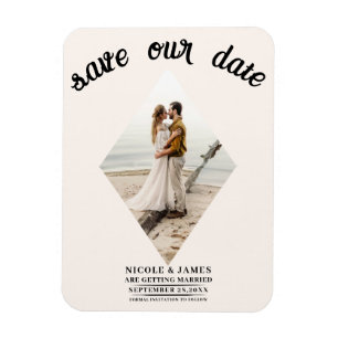 Magnet Flexible Mariage Photo Diamant Blanc Cassé Enregistrer la D