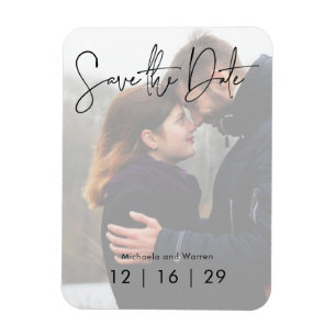 Magnet Flexible Mariage photo minimal Enregistrer la date Carte po