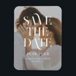Magnet Flexible Mariage photo minimal moderne chic Enregistrer la<br><div class="desc">Mariage moderne minimal enregistrez l'aimant de date avec élégante typographie chic et votre photo personnalisée.</div>
