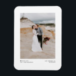 Magnet Flexible Mariage photo minimaliste moderne noir Merci<br><div class="desc">Fêtez votre amour et montrez de la gratitude avec notre mariage photo personnalisable merci aimant! Ce souvenir unique est parfait pour rappeler à vos proches votre journée spéciale tout en exprimant vos remerciements sincères d'une manière mémorable. Il présente une typographie minimaliste noire avec un accent cardiaque. Personnalisez-le en ajoutant les...</div>