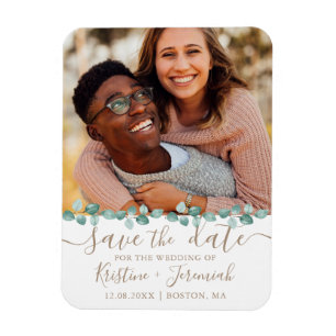 Magnet Flexible Mariage photo moderne Eucalyptus Watercolor Vine