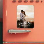Magnet Flexible Mariage photo moderne simple et élégant Enregistre<br><div class="desc">Mariage enregistrer la date les magnets présentent votre photo et enregistrer les détails de la date en lettres chic.</div>