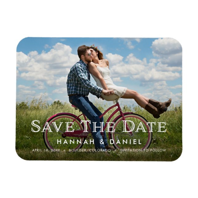 Magnet Flexible Mariage photo personnalisé simple et moderne Enreg (Horizontal)