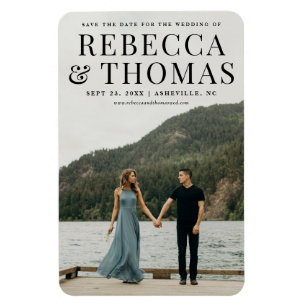 Magnet Flexible Mariage photo portrait moderne enregistrer la date