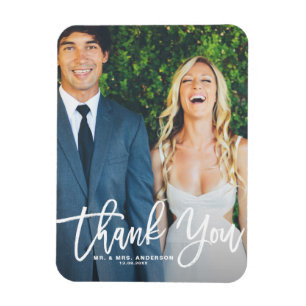 Magnet Flexible Mariage photo rustique Letting main Merci