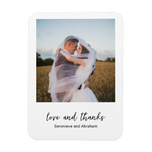 Magnet Flexible Mariage Photo Simple Noir et Blanc Moderne