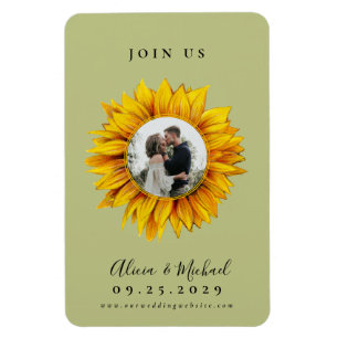 Magnet Flexible Mariage photo tournesol rustique enregistrer la da