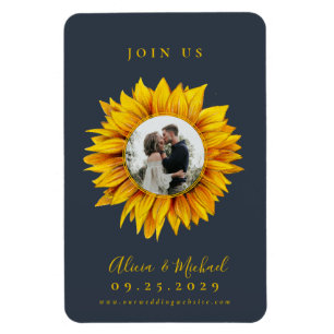 Magnet Flexible Mariage photo tournesol rustique enregistrer la da