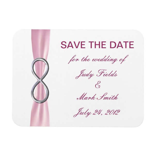 Magnet Flexible Mariage rose Infinity Enregistrer L'Aimant Date (Horizontal)