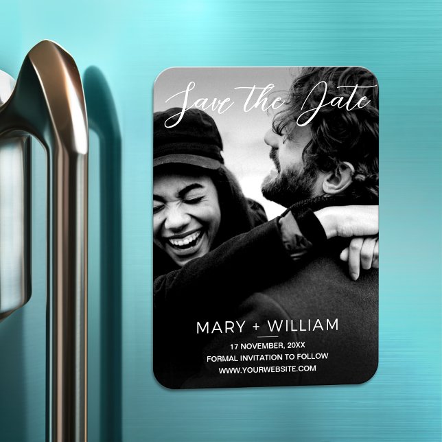Magnet Flexible Mariage Save The Date Photo Noir Et Blanc (Créateur téléchargé)