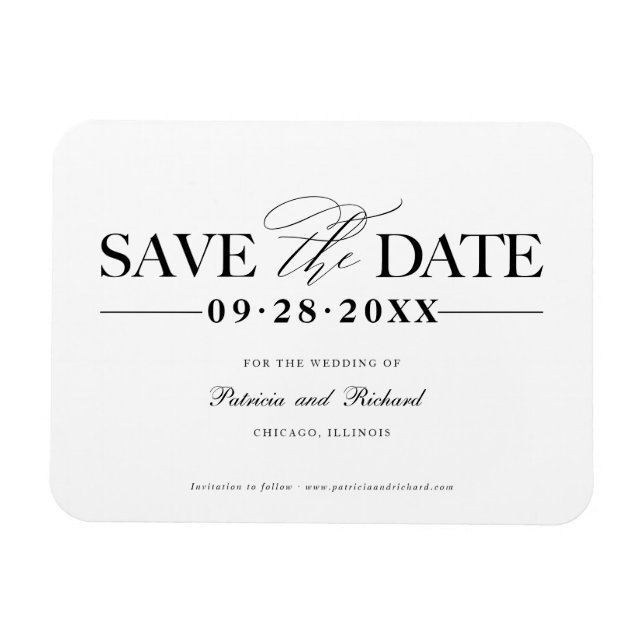Magnet Flexible Mariage Simple Et Design Enregistrer La Date Non P (Horizontal)