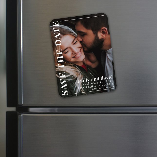 Magnet Flexible Mariage Simple Photo Moderne Enregistrer la Date (Créateur téléchargé)