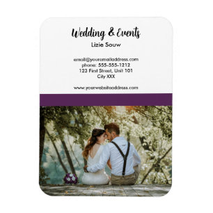Magnet Flexible Mariage violet et blanc