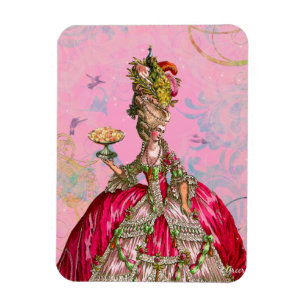 Magnet Flexible Marie Antoinette & Colibris en rose