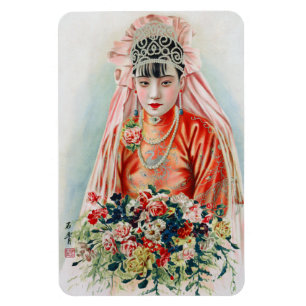 Magnet Flexible Mariée en Mariage rouge chinois Shanghai Yuefenpai