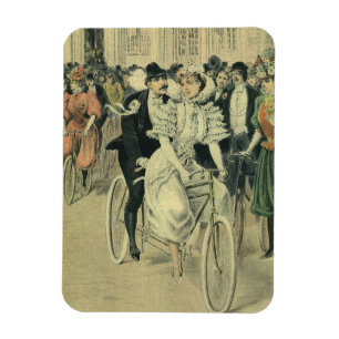 Magnet Flexible Mariée et marié de mariage victorien bicyclette de