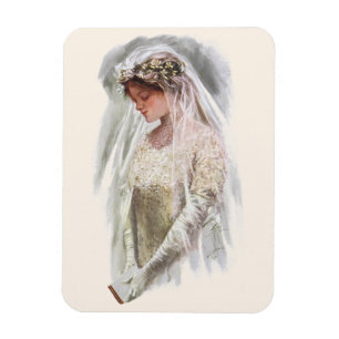 Magnet Flexible Mariée victorienne vintage avec la Bible Harrison 